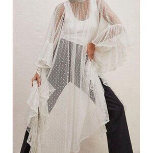 Free People Swiss Dot Ruffle Kaftan - Ivory